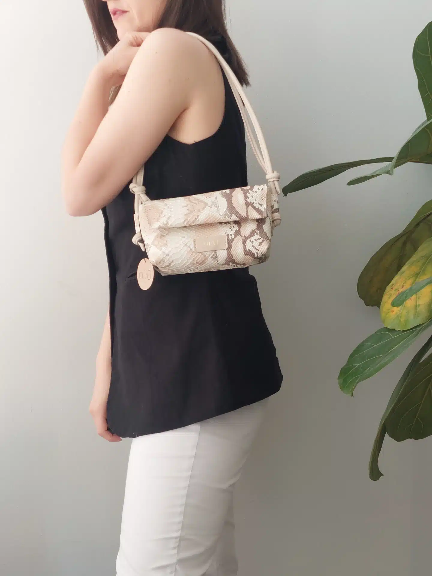 Mia Φίδι Δερμάτινη Τσάντα