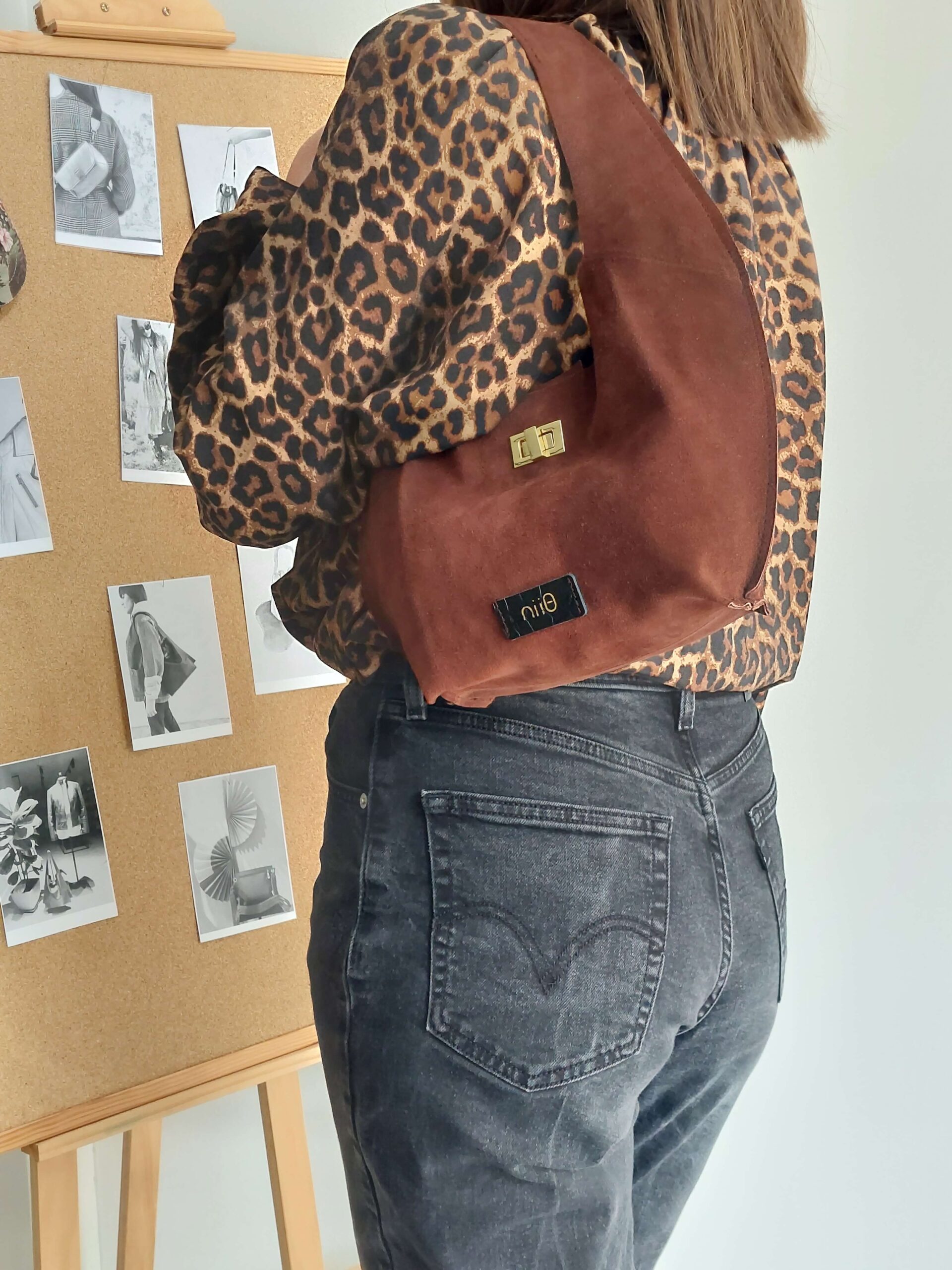 Καφέ Σουέτ Δερμάτινη Τσάντα Mini Harper Καφέ Σουέτ Δερμάτινη Τσάντα Mini Harper