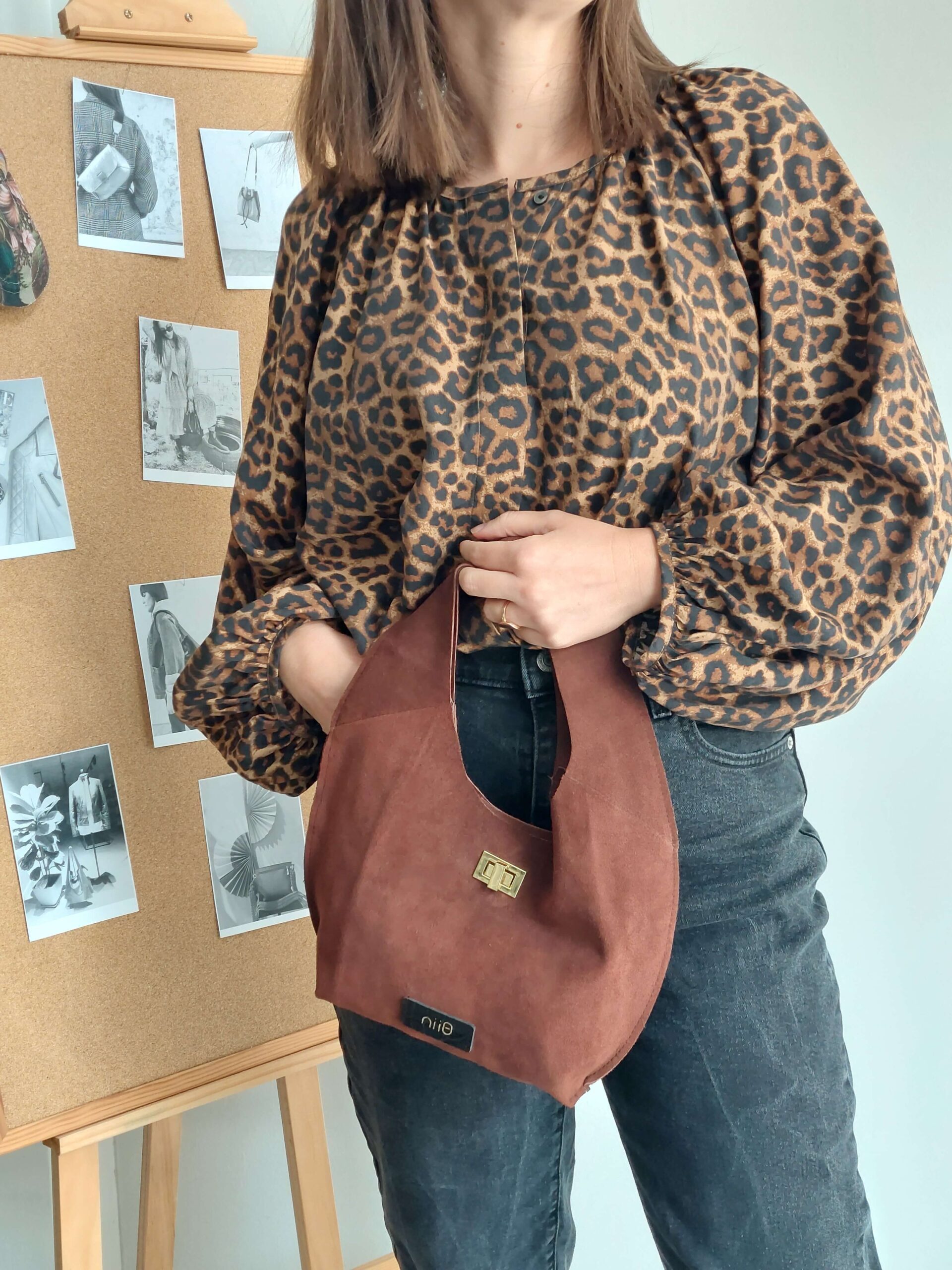 Καφέ Σουέτ Δερμάτινη Τσάντα Mini Harper Καφέ Σουέτ Δερμάτινη Τσάντα Mini Harper