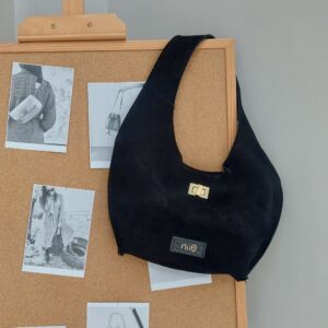 Μαύρη Σουέτ Δερμάτινη Τσάντα Mini Harper